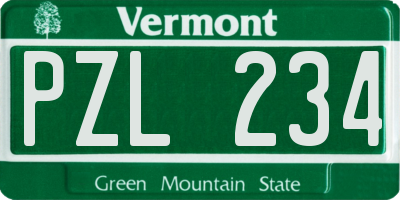VT license plate PZL234
