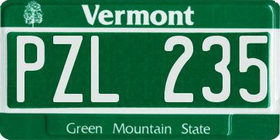 VT license plate PZL235