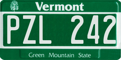 VT license plate PZL242