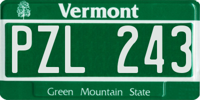 VT license plate PZL243