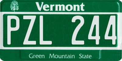 VT license plate PZL244