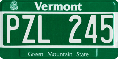 VT license plate PZL245