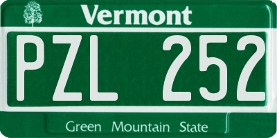 VT license plate PZL252