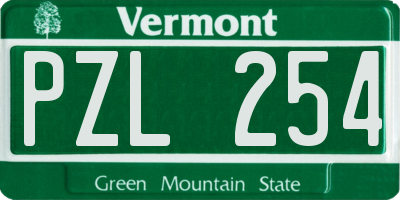 VT license plate PZL254