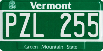 VT license plate PZL255