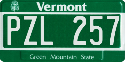 VT license plate PZL257