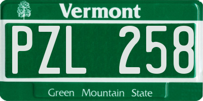 VT license plate PZL258
