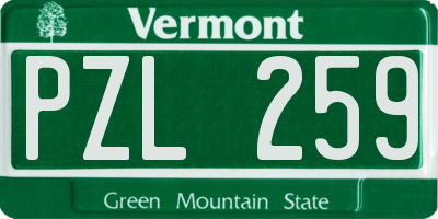 VT license plate PZL259