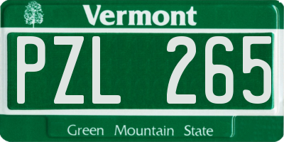 VT license plate PZL265
