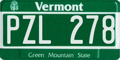VT license plate PZL278
