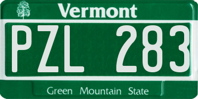 VT license plate PZL283