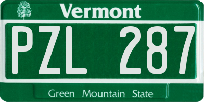 VT license plate PZL287