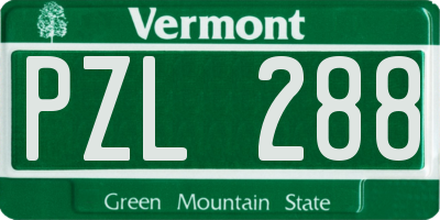 VT license plate PZL288