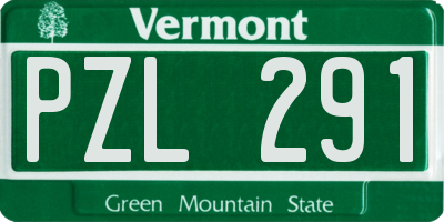 VT license plate PZL291
