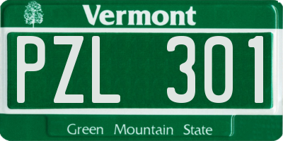 VT license plate PZL301