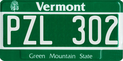 VT license plate PZL302