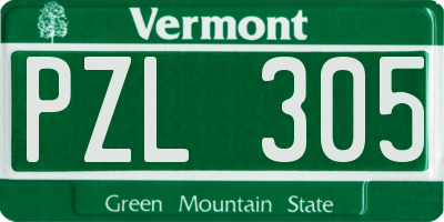 VT license plate PZL305