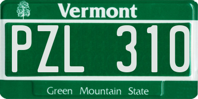 VT license plate PZL310