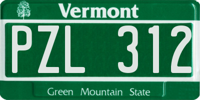 VT license plate PZL312
