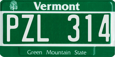 VT license plate PZL314