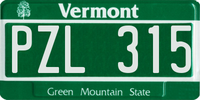 VT license plate PZL315