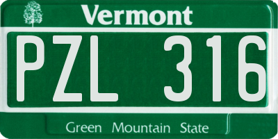 VT license plate PZL316