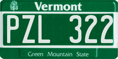 VT license plate PZL322