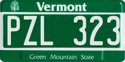 VT license plate PZL323