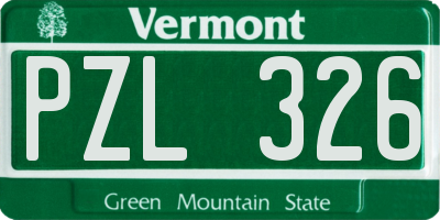 VT license plate PZL326