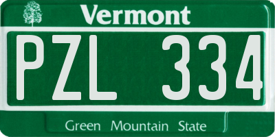 VT license plate PZL334