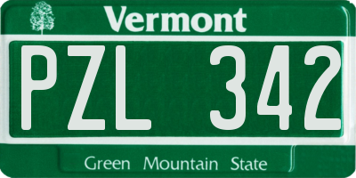 VT license plate PZL342