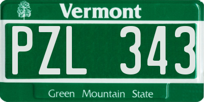 VT license plate PZL343
