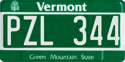VT license plate PZL344
