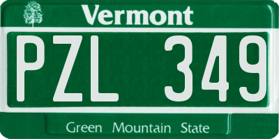 VT license plate PZL349