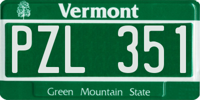 VT license plate PZL351