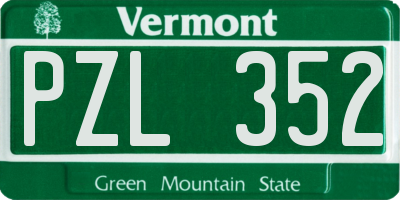 VT license plate PZL352