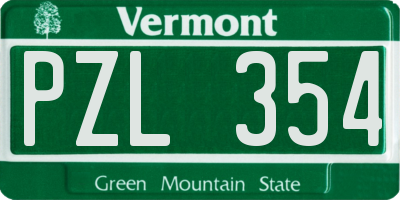 VT license plate PZL354