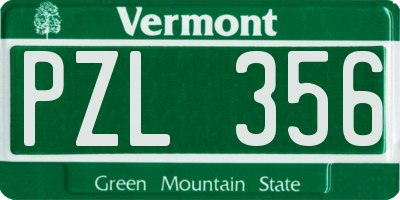 VT license plate PZL356