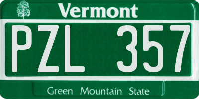 VT license plate PZL357