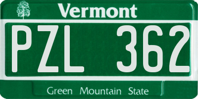 VT license plate PZL362