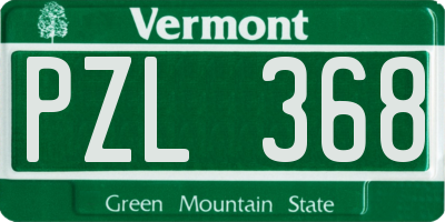 VT license plate PZL368