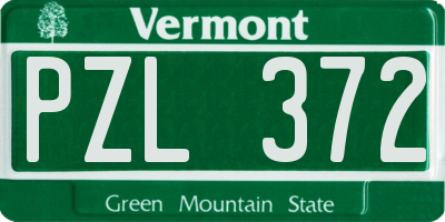 VT license plate PZL372