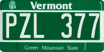 VT license plate PZL377