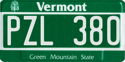 VT license plate PZL380