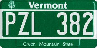 VT license plate PZL382