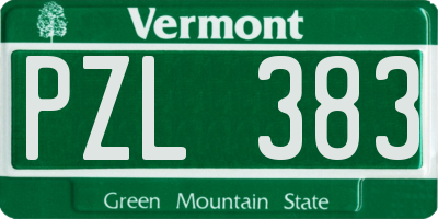 VT license plate PZL383