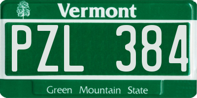 VT license plate PZL384