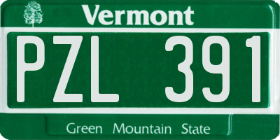 VT license plate PZL391