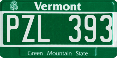 VT license plate PZL393