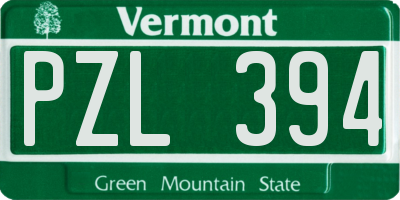 VT license plate PZL394